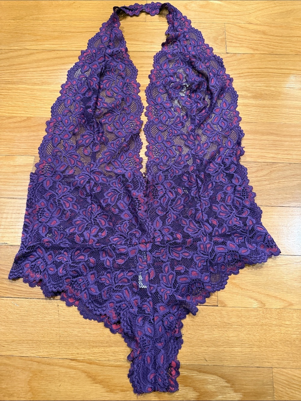 Frederick’s of Hollywood  halter lace teddy size large .
